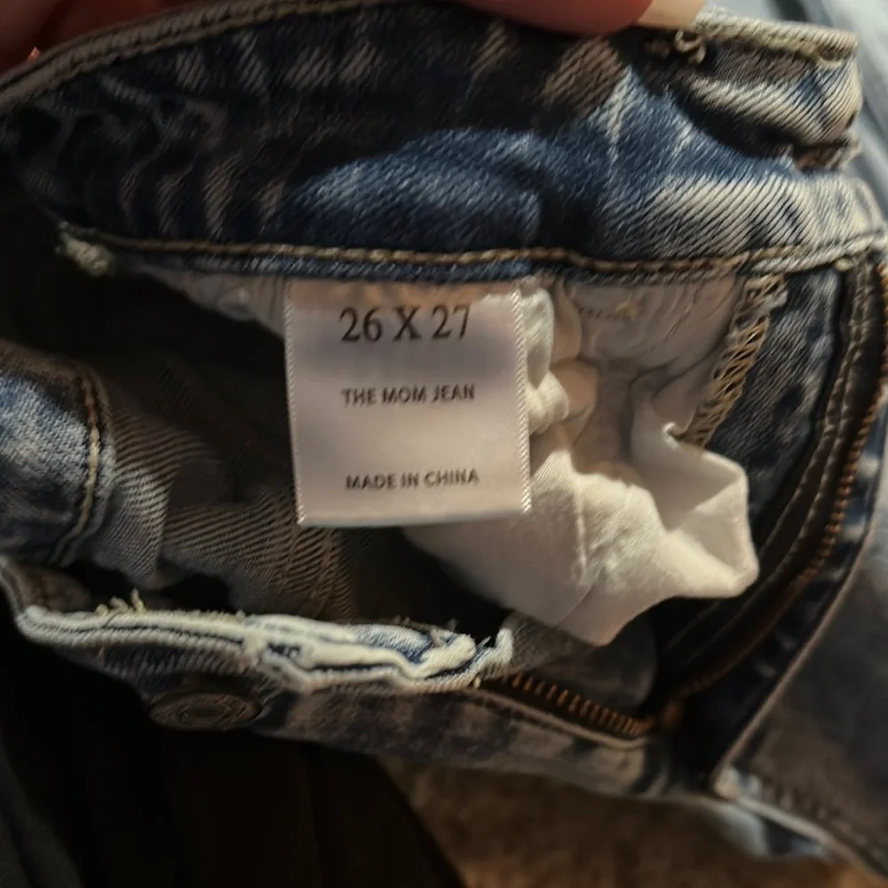 High Rise Blue Distressed Jeans - Picture 2 of 4